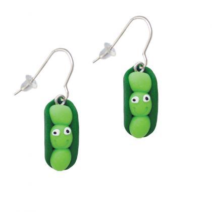 Fimo Clay Three Peas In A Pod French Earrings