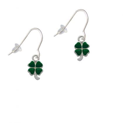 Mini Green Four Leaf Clover With Heart Leaves..