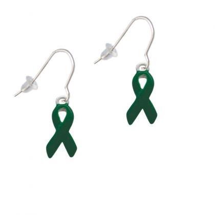 Green Ribbon French Earrings