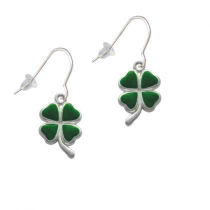Green Four Leaf Clover With Heart Leaves French..