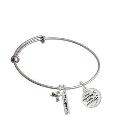 I Love You To The Moon And Back Expandable Bangle..