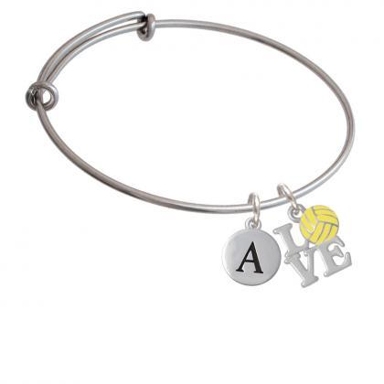 Love With Water Polo Ball Initial Charm Expandable..