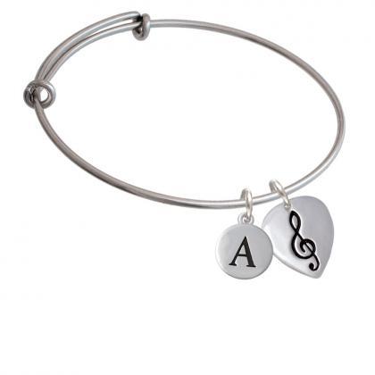 Large Clef On Guitar Pick Initial Charm Expandable..