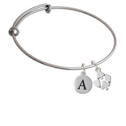 Card Suits Initial Charm Expandable Bangle..