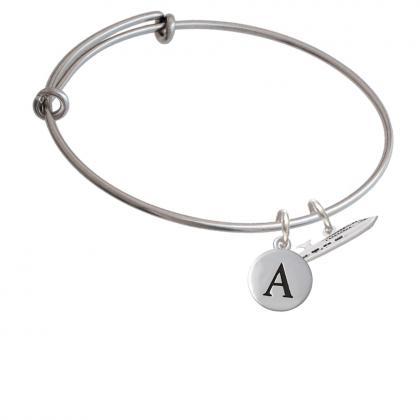 Cruise Liner Initial Charm Expandable Bangle..