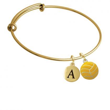 Large Water Polo Ball Gold Tone Initial Charm..