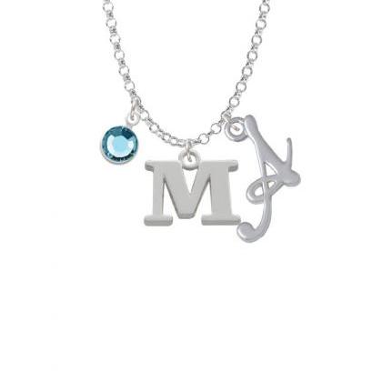 Large Greek Letter - Mu - Charm Necklace With..