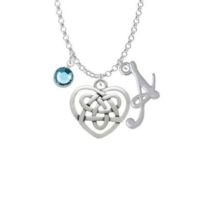 Celtic Knot Heart Charm Necklace With Gelato..