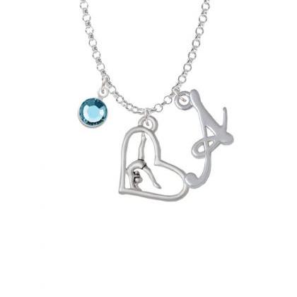 Gymnast In Heart Charm Necklace With Gelato..
