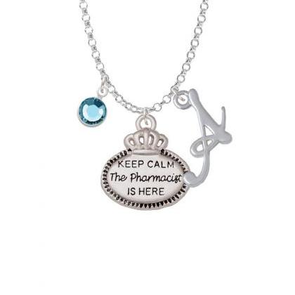 Keep Calm The Pharmacist Is Here Charm Necklace..