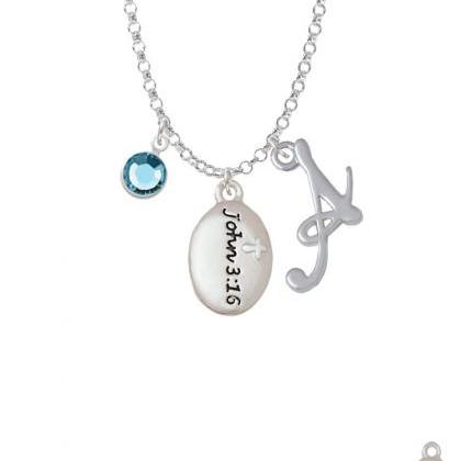Bible Verse John 3:16 Charm Necklace With Gelato..
