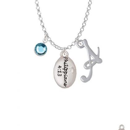 Bible Verse Philippians 4:13 Charm Necklace With..