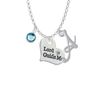 Large Lord Guide Me Heart Charm Necklace With..