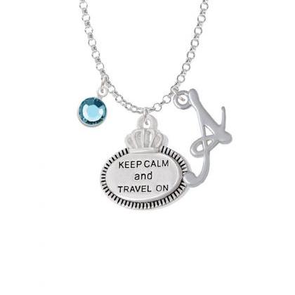 Keep Calm And Travel On Charm Necklace With Gelato..