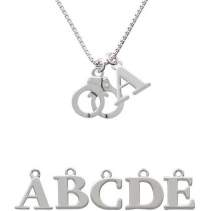 Handcuffs Initial Charm Necklace..
