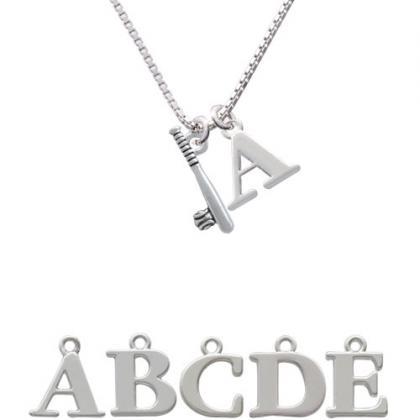 Bat And Ball Initial Charm Necklace..