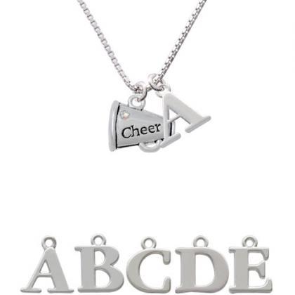 Cheer Megaphone With Ab Crystal - 2 Sided Initial..