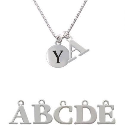 Capital Letter - Y - Pebble Disc - Initial Charm..