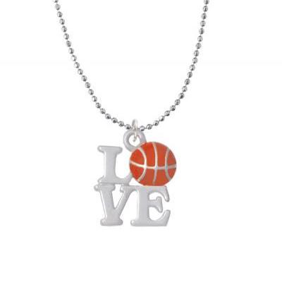 NC-C4882-BC - Love with Basketball Ball Chain Necklace - 18 Inches