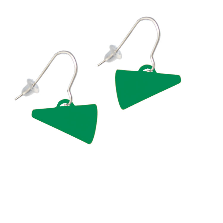 Acrylic 3/4" Green Megaphone French Earrings