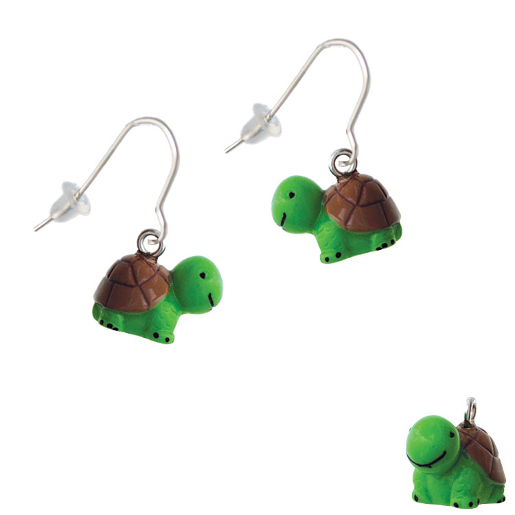 Resin Turtle French Earrings