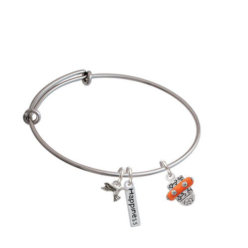 Crystal Spinner Expandable Bangle Bracelet| Color| Orange