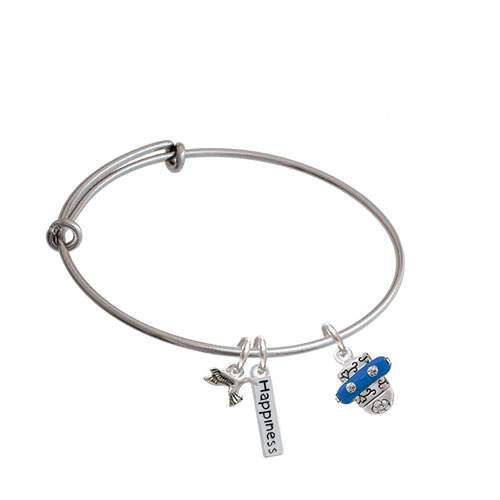 Crystal Spinner Expandable Bangle Bracelet| Color| Royal Blue