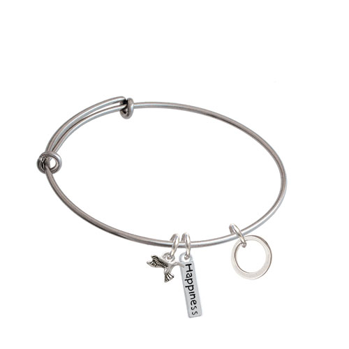 Medium Karma Ring Expandable Bangle Bracelet| Plating| Silver Tone