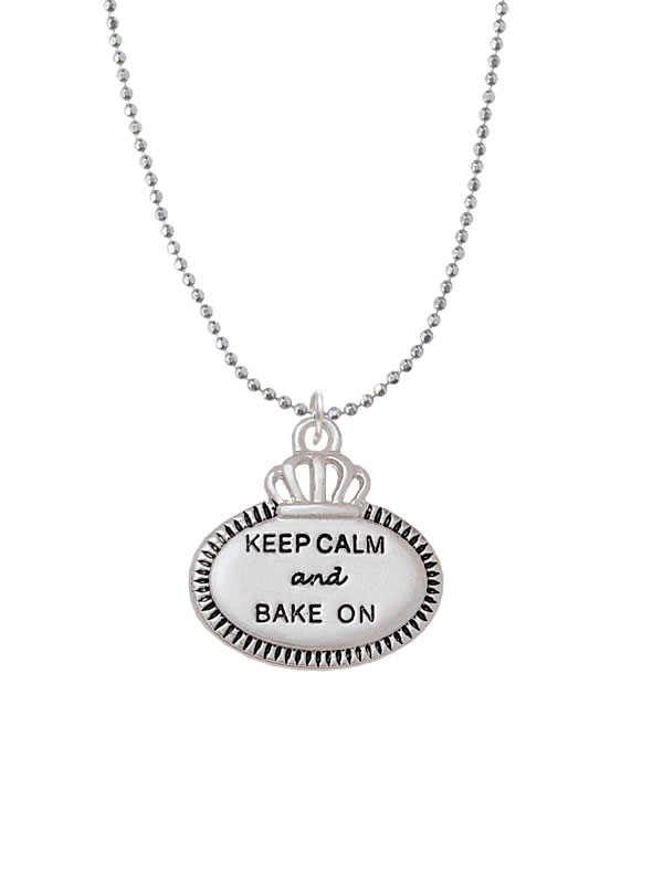 Nc-c5960-bc - Keep Calm And Bake On Ball Chain Necklace - 18 Inches