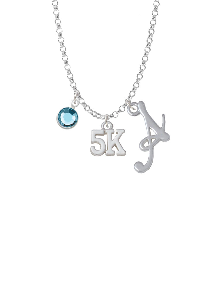 5k Charm Necklace With Gelato Initial And Crystal Drop Nc-channel-c5860-smgelato-f2301