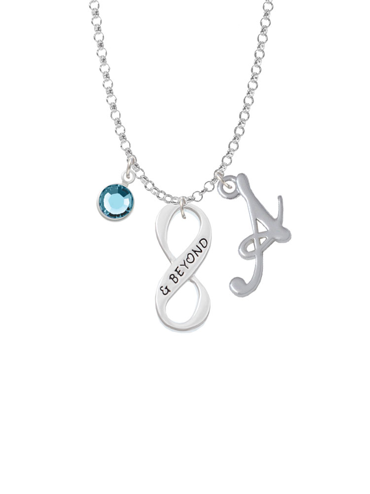 & Beyond Infinity Sign Charm Necklace With Gelato Initial And Crystal Drop Nc-channel-c6043-smgelato-f2301