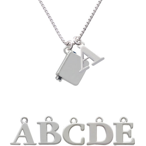 Book Initial Charm Necklace Nc-c3585-spinitial-f1578
